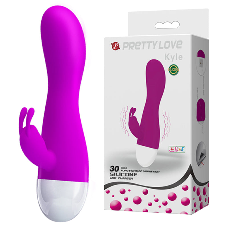 Mini Vibrador Recarregável Kyle com Estimulador Clitoriano 15 cm x 3 cm - Coleção Pretty Love