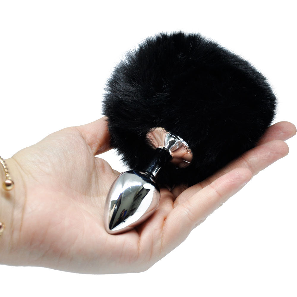 Plug Anal em Metal com Pompom - P