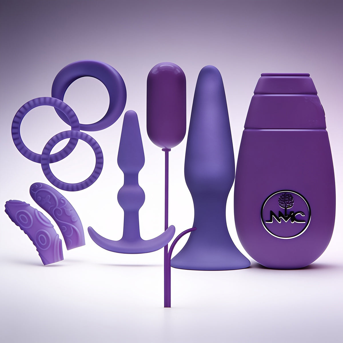 Kit com 9 Itens Contendo Plugs com Vibração, Anéis, Bullets, Capas e Controle Remoto