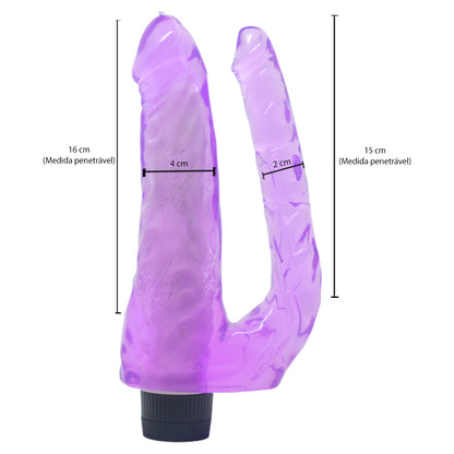 Prótese Peniana Dupla com Vibração para Dupla Penetração