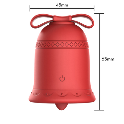 Estimulador clitoriano duplo em formato de sino -Vermelho