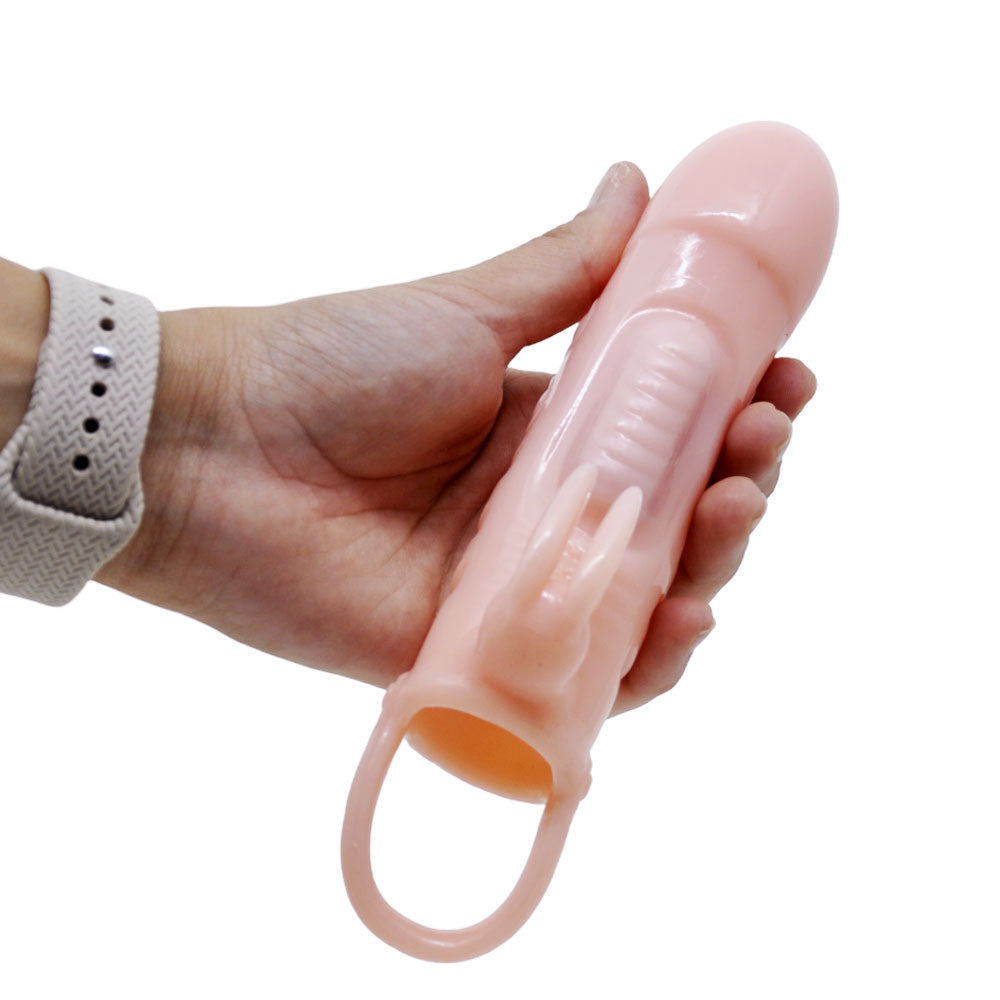 Capa Peniana Extensora em Silicone com Anel e Vibrador - Sloane - Pretty Love