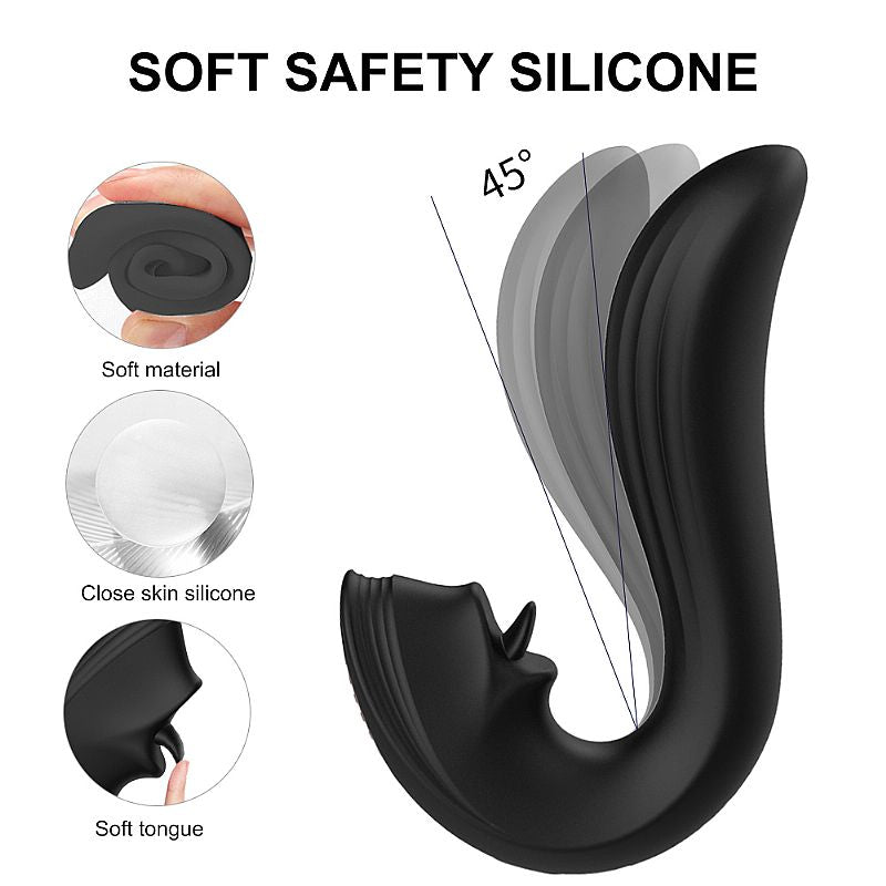 Vibrador de Ponto G e Clitóris com Língua - Velvet Kiss - S-Hande