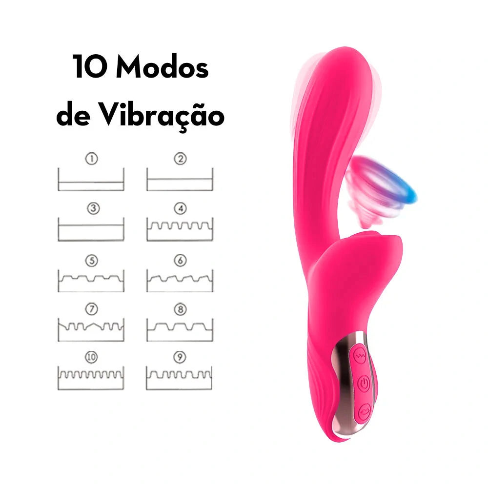 Vibrador Estimulador de Ponto G e Clitóris - Ondas de Pressão