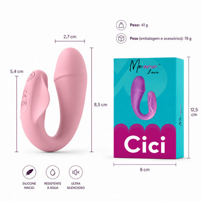 Vibrador de Casal em Formato de Glande Controle por Aplicativo