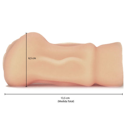 Masturbador Formato Vagina com Lábios Texturizados em Cyberskin 14 cm x 4,5 cm