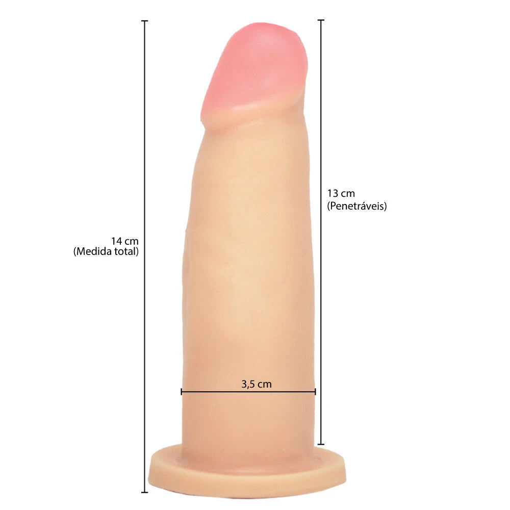 Cinta Peniana com Dildo em Silicone Small 14 x 3,5 cm