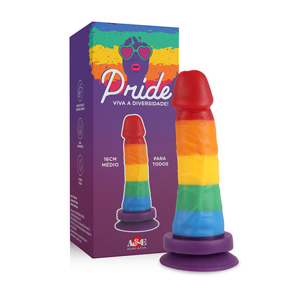 Prótese Realística Colorida com Ventosa Pride Viva a Diversidade 16 cm