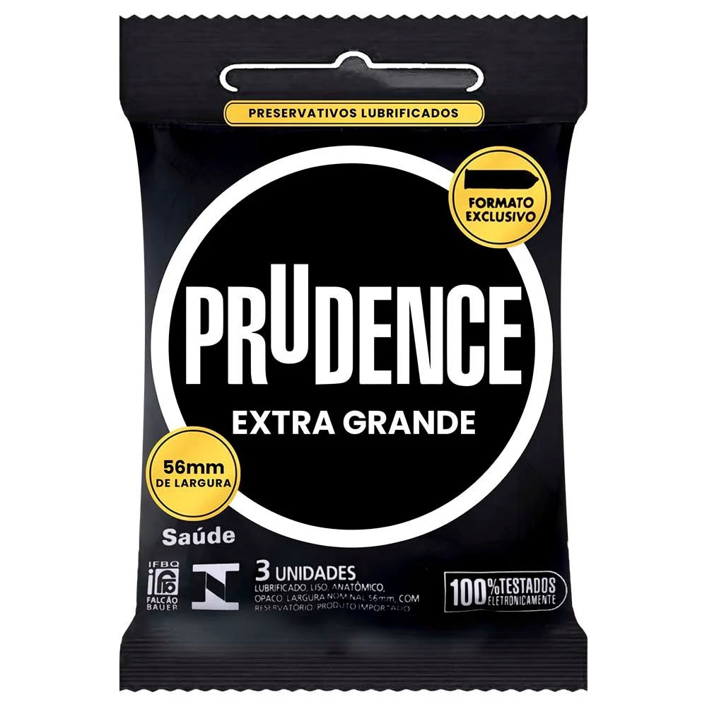 Preservativo Extra Grande Prudence com 3 Unidades