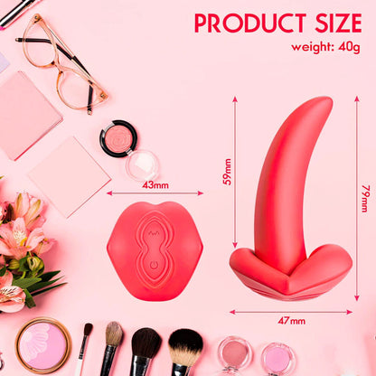 Vibrador Estimulador Ponto G e Clitóris Formato de Língua 2 em 1