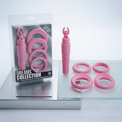 Kit com 1 Vibrador e 4 Anéis Penianos - Dreams Collection Nanma
