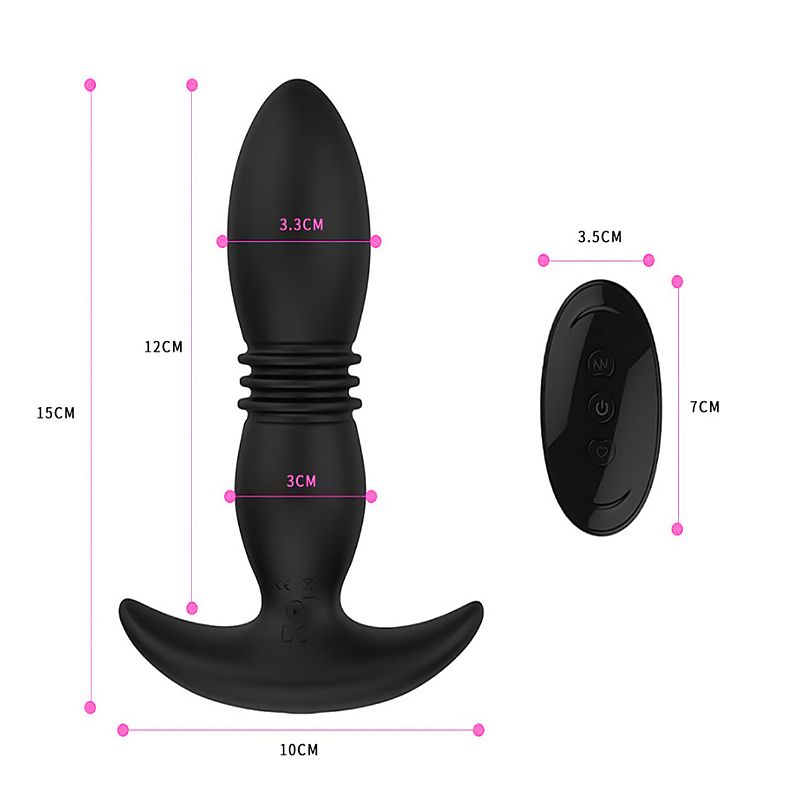 Plug Anal com vibrador e vai e vem