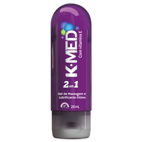 Gel de Massagem e Lubrificante Íntimo K-MED 2 em 1 com Vitamina e 200ml
