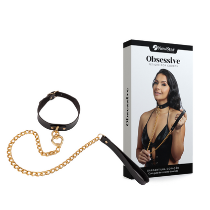 Gargantilha Coração Gold com Guia Corrente