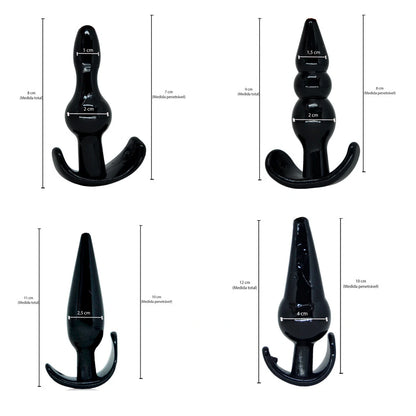 Kit Plug Anal 4 Unidades - Dom P14