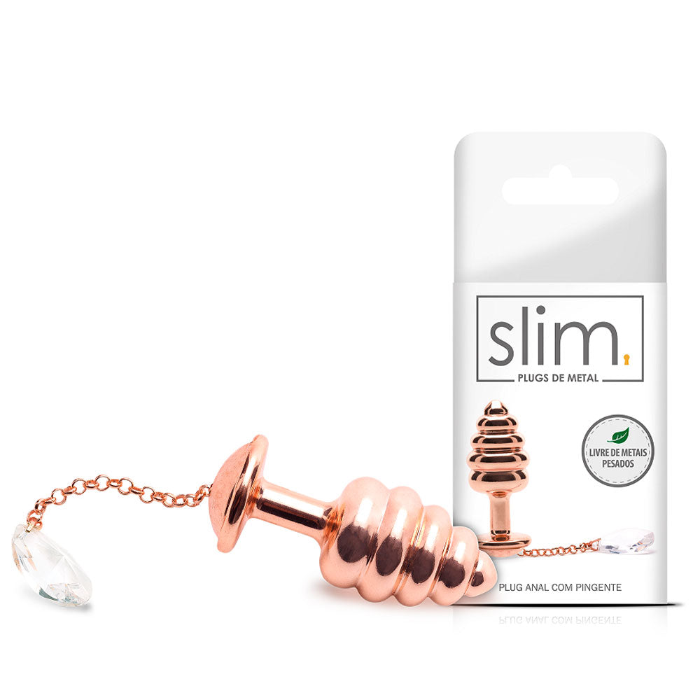 Plug Anal Anelado em Metal com Pingente