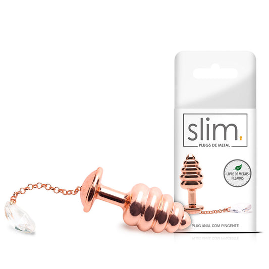 Plug Anal Anelado em Metal com Pingente