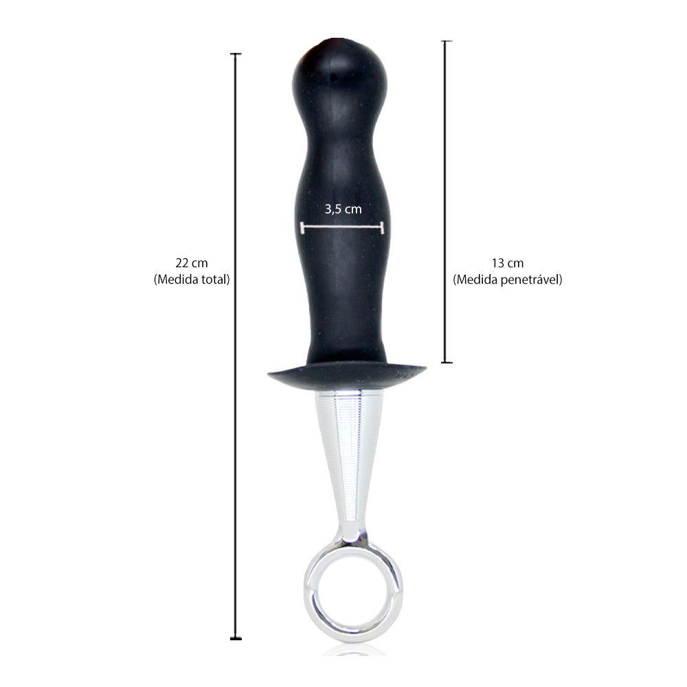 Butt Plug de Próstata com Alça de Metal