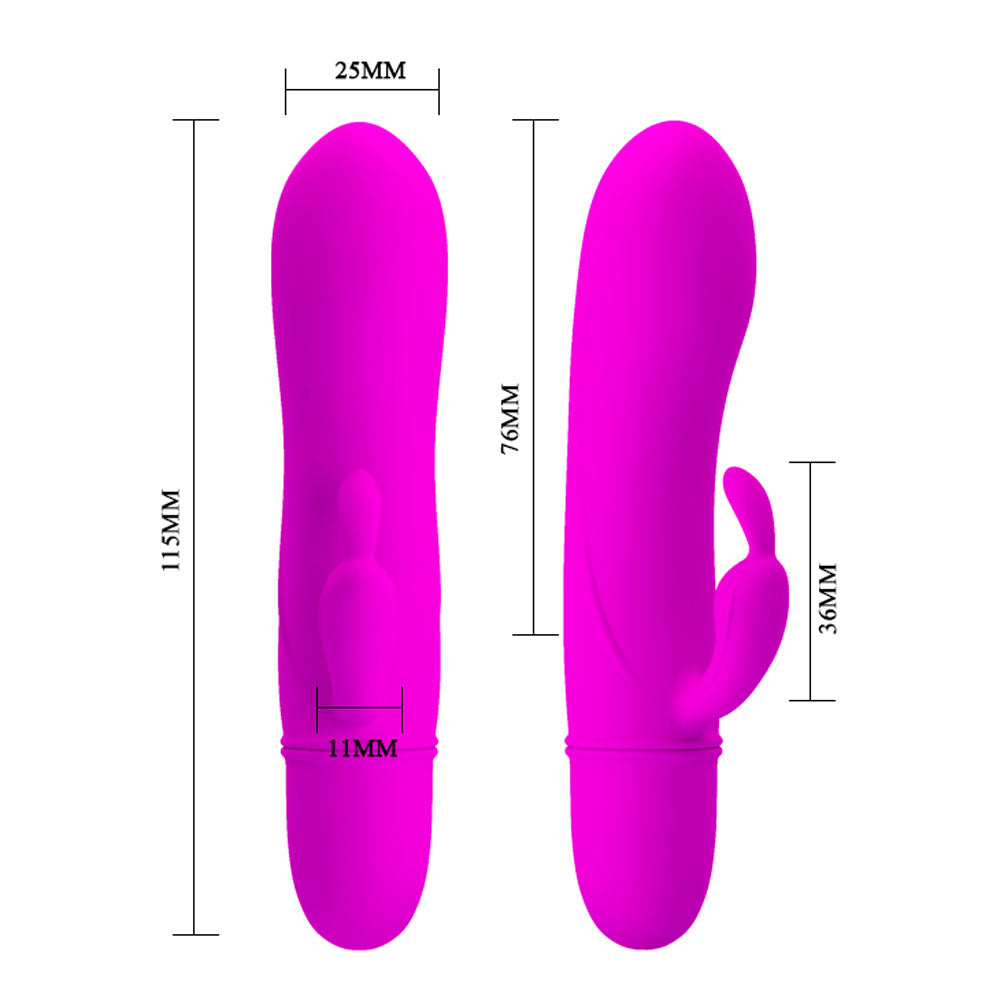 Vibrador Duplo com 10 Funções de Vibração Caesar Soft Touch 12 cm x 2,5 cm - Coleção Pretty Love