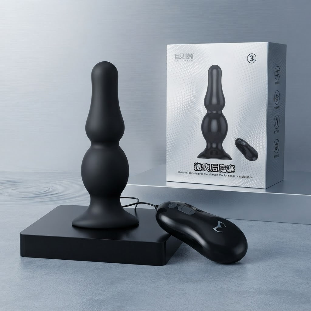 Plug Anal  Formato Anatômico, Controle Remoto e Base em Ventosa