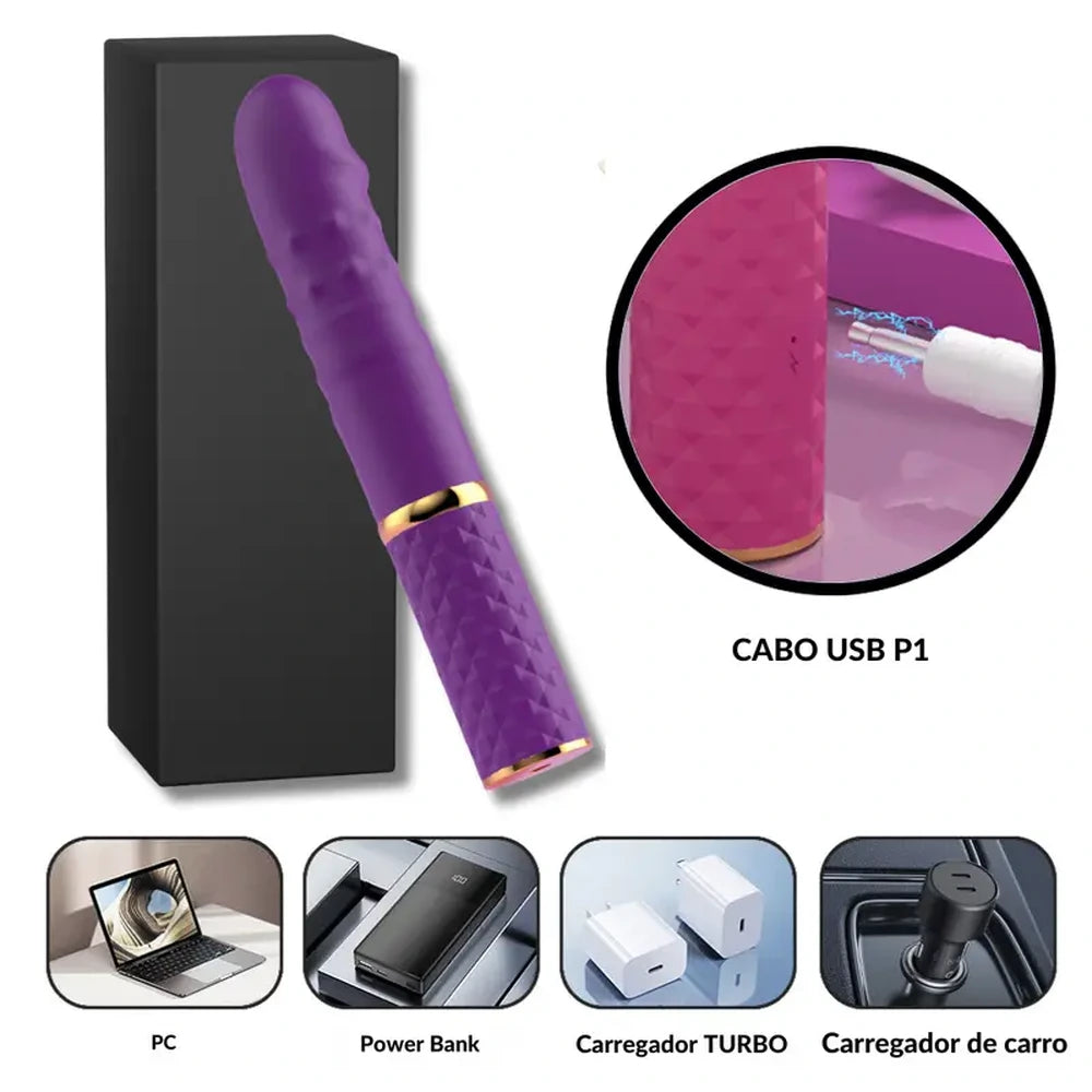 Mini Vibrador Vai e Vem com Ventosa Super Macio Controlado por Aplicativo - Pink