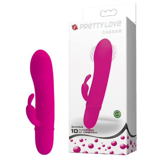 Vibrador Duplo com 10 Funções de Vibração Caesar Soft Touch 12 cm x 2,5 cm - Coleção Pretty Love