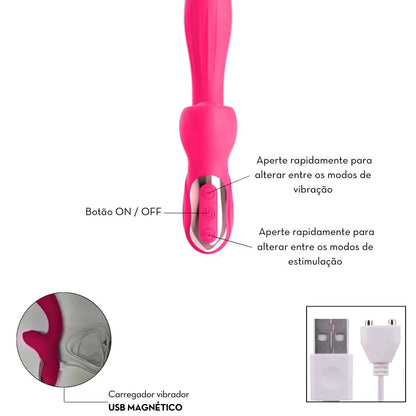 Vibrador Estimulador de Ponto G e Clitóris - Ondas de Pressão