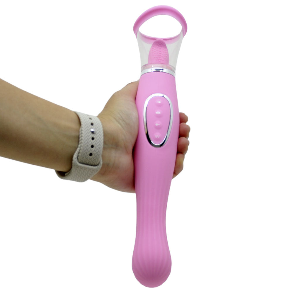 Vibrador Duplo com Penetrador Vaginal e Simulador de Sexo Oral