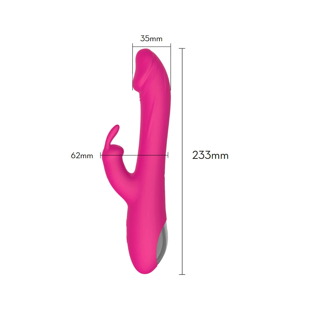 Vibrador Vai e Vem com Estimulador Duplo Rabbit Ponto G