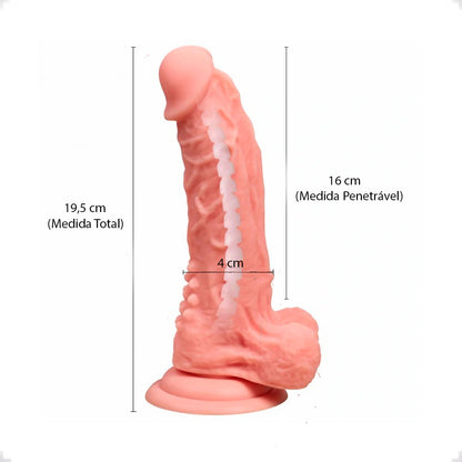 Cinta Peniana Ajustável Reforçada com Pênis Articulado 19,5 cm x 4 cm