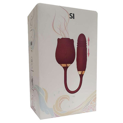 Vibrador de Ponto G e Clitóris com Vai e vem Formato de Rosa