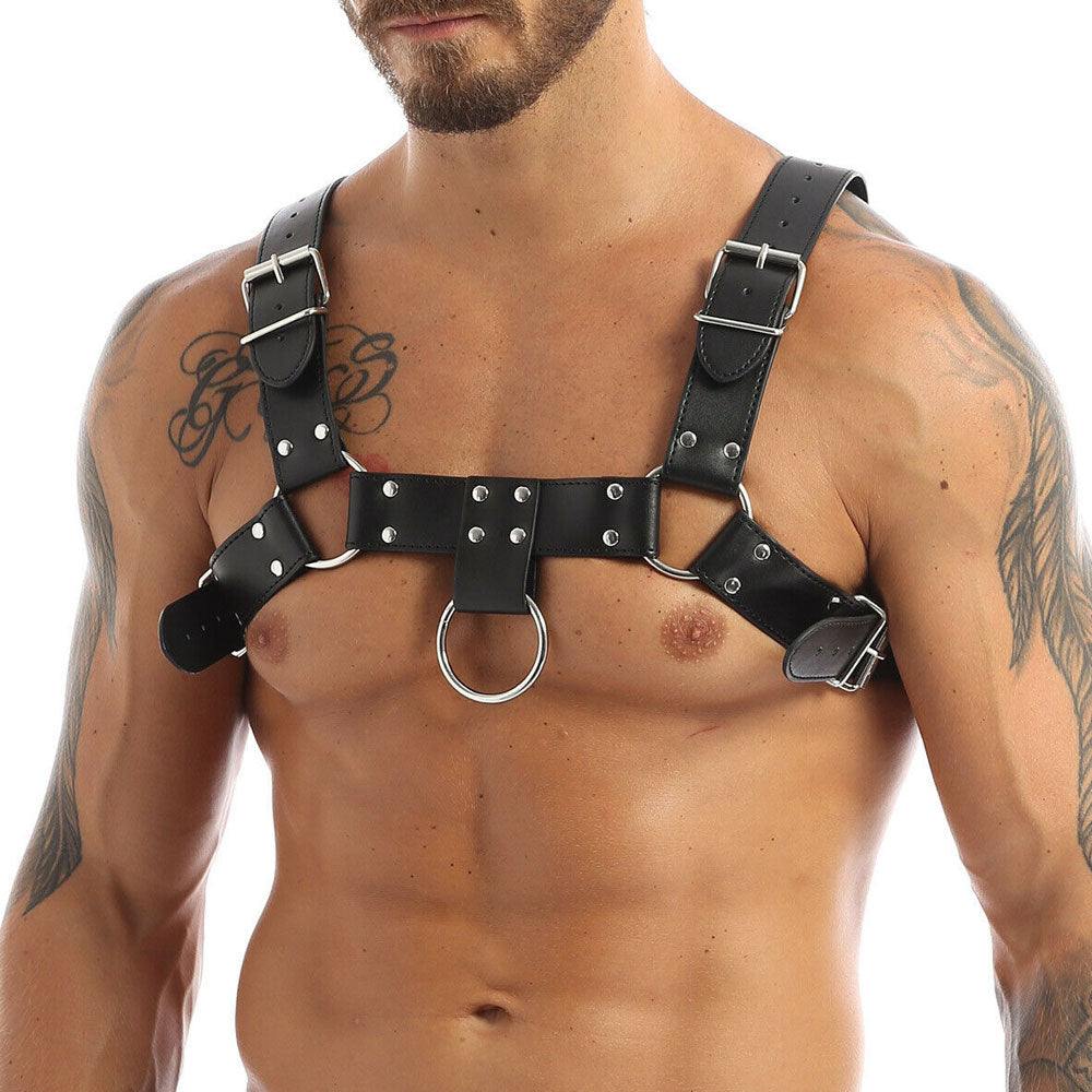 Harness Arreio Masculino Peitoral em Couro