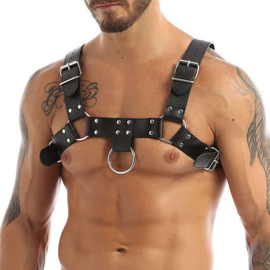 Harness Arreio Masculino Peitoral em Couro