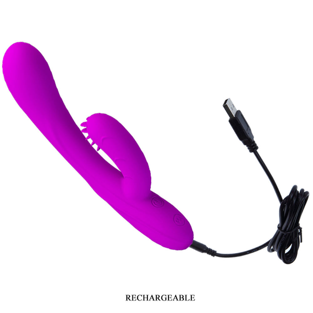 Vibrador com Estimulador Clitoriano e Saliências Pretty Love Harry