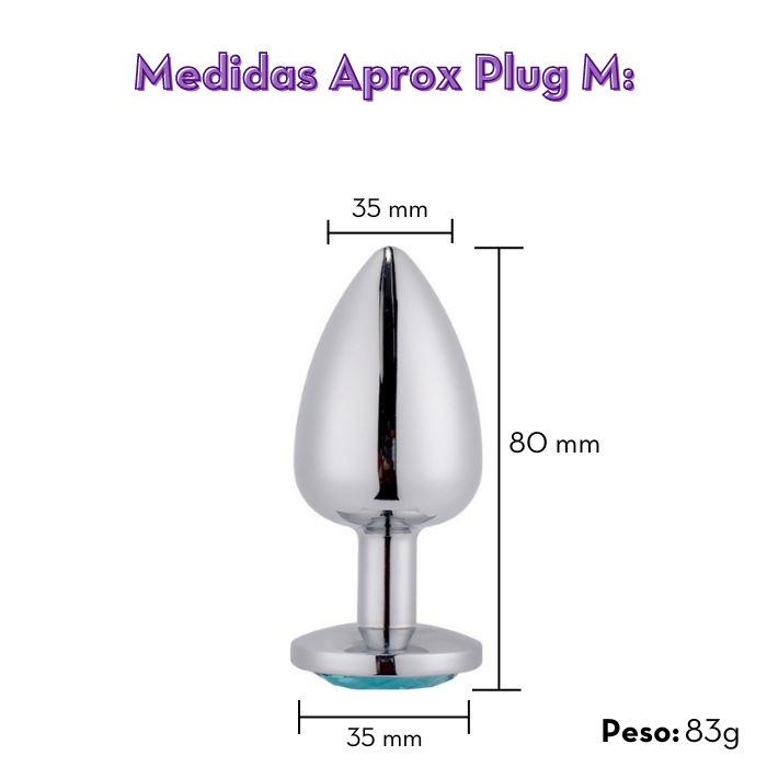Plug anal de aço prata com pompom - M