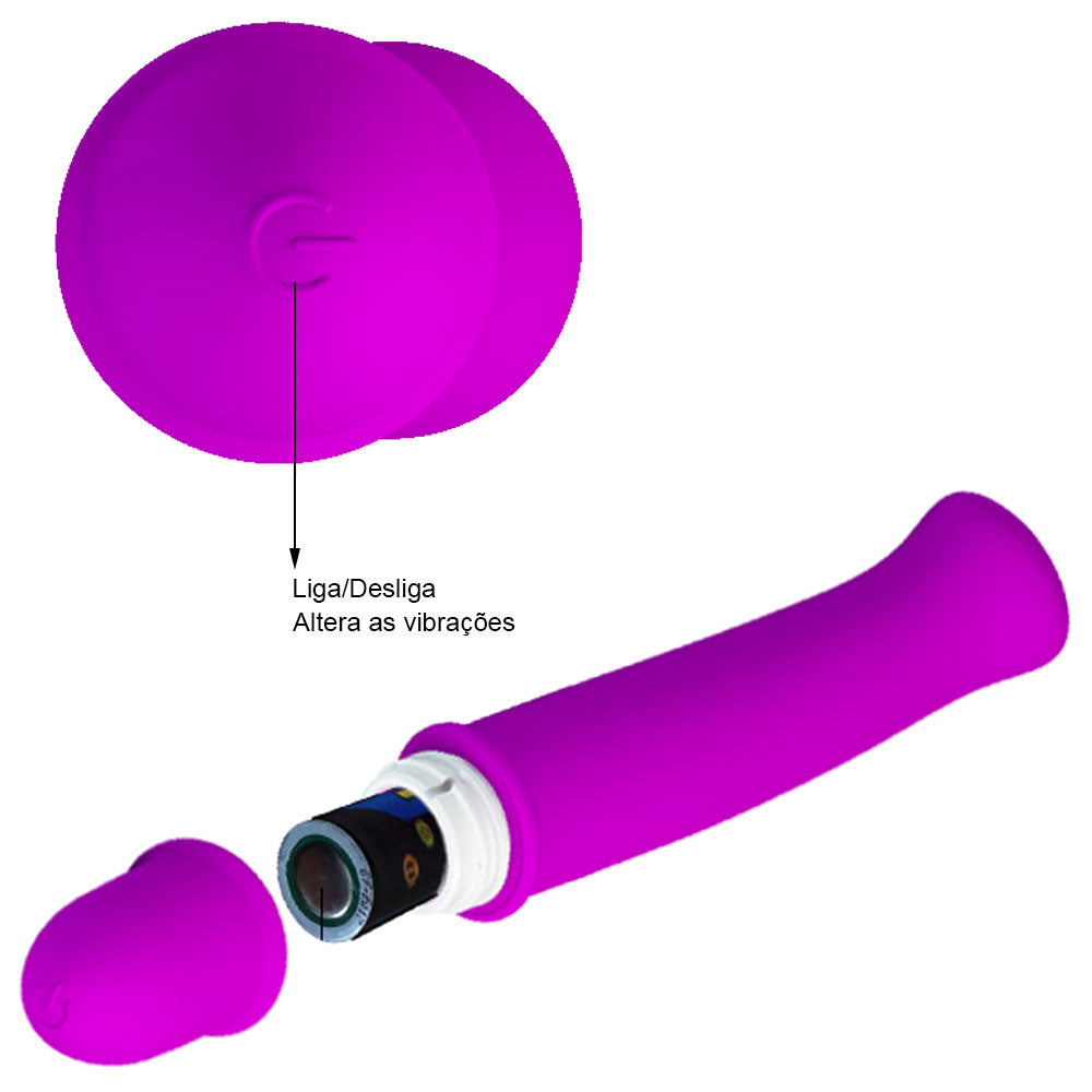 Vibrador Antony À Prova D'Água com 10 Velocidades Soft Touch 12 cm x 2 cm - Coleção Pretty Love