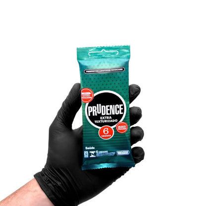 Preservativo Extra Texturizado Prudence com 6 Unidades