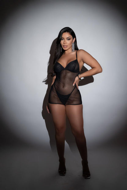 Camisola Sensual em Tule com Abertura nas Costas