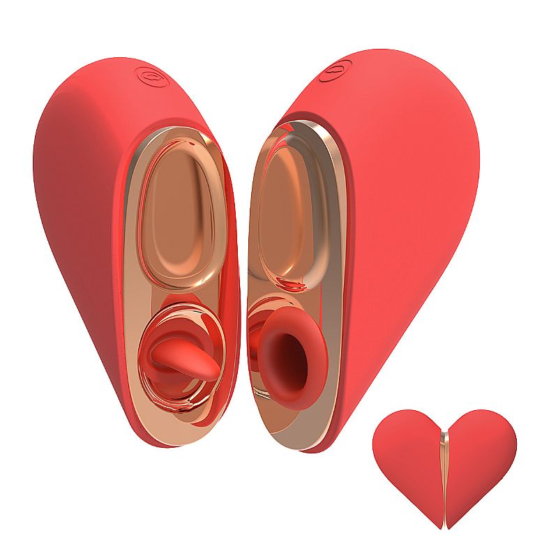 Vibrador de clitóris com Pulsação e Estimulação com Língua - Coração - SI