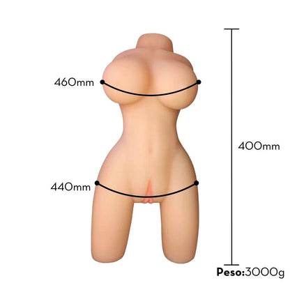 Masturbador Meio Corpo Feminino com Seios, Ânus e Vagina