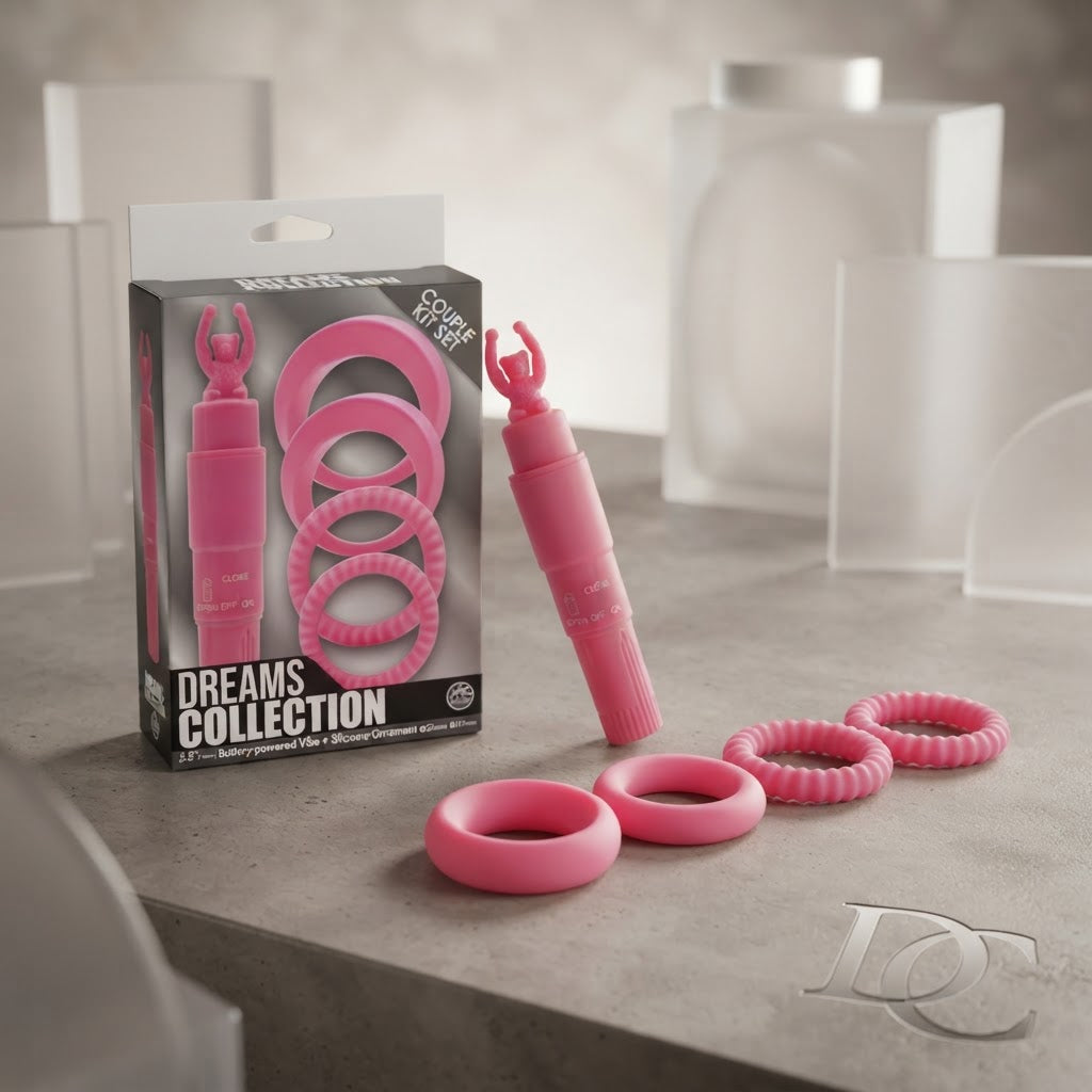 Kit com 1 Vibrador e 4 Anéis Penianos - Dreams Collection Nanma