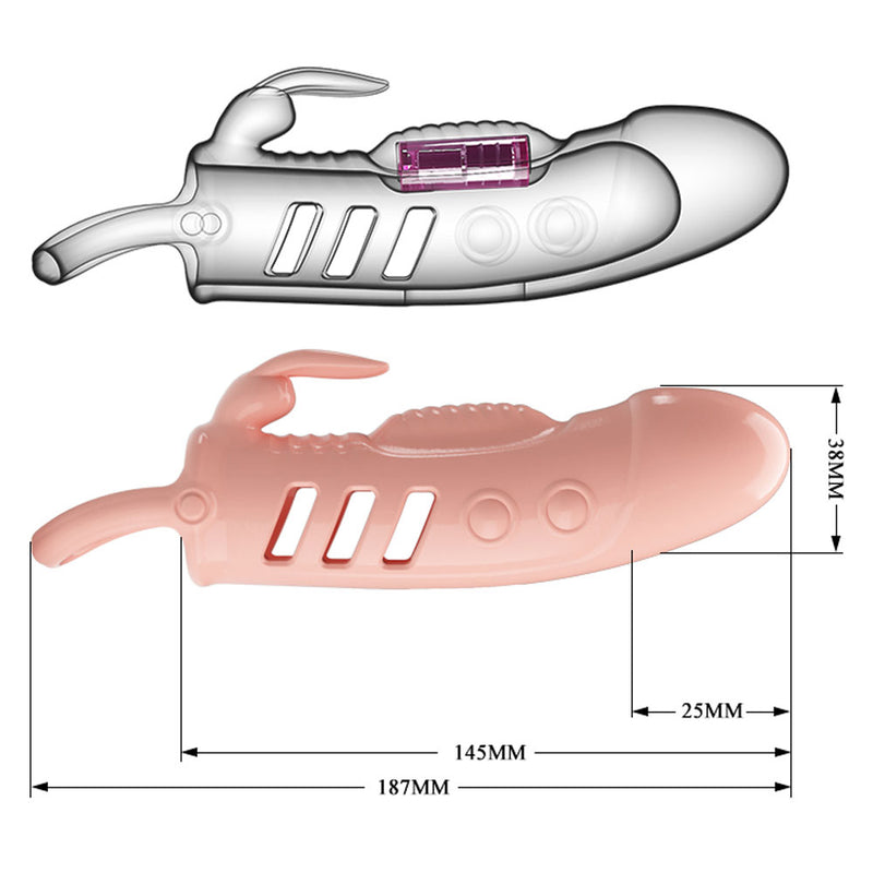 Capa Peniana Extensora em Silicone com Anel e Vibrador - Sloane - Pretty Love