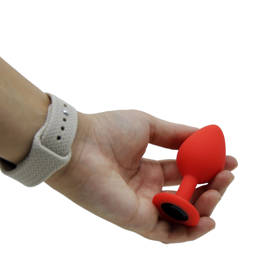 Plug Anal em Silicone com Joia