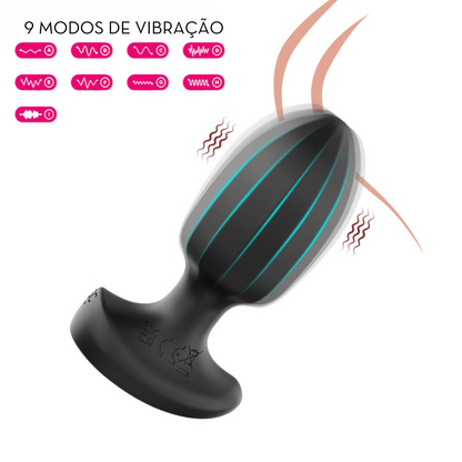 Plug anal vibratório por aplicativo em silicone