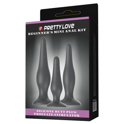 Kit Plug Anal Iniciante 3 Tamanhos Diferentes - Pretty Love