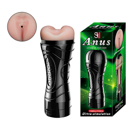 Masturbador Ânus Cyberskin com Vibrador Formato de Lanterna
