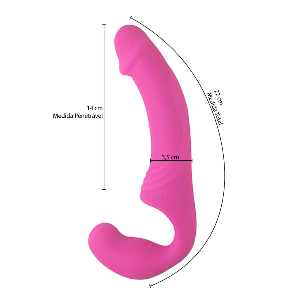 Penetrador Strapless Recarregável com Plug Vaginal -Double Rider - Aphrodisia
