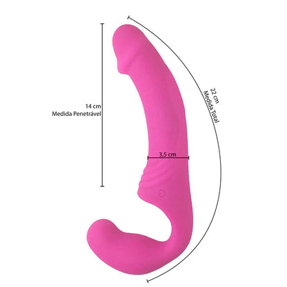 Penetrador Strapless Recarregável com Plug Vaginal -Double Rider - Aphrodisia