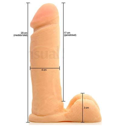 Pênis Magic com Escroto em Cyberskin 20 cm x 4 cm