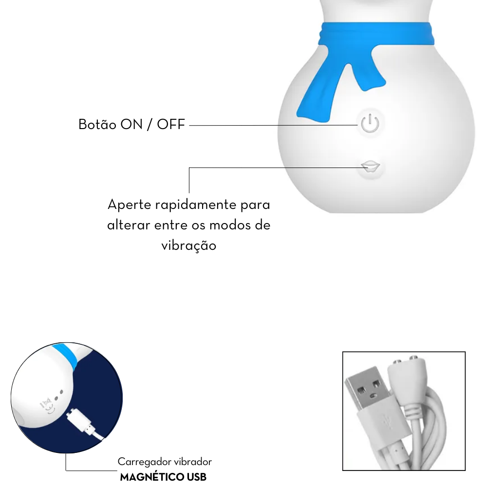Estimulador clitoriano Snowman - vermelho